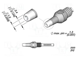 JBC TOOLS Pointe de dessoudage 3,4x1,5mm