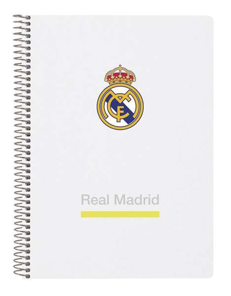 Safta Carnet A5 80 pages couverture rigide motif équipe Real Madrid 2025/2026 - 15.5x22x1 cm