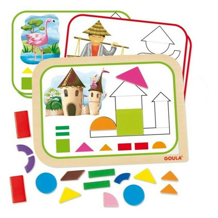Goula Coffret de Formes Magnétiques 12 Activités 24 Pièces en Bois