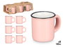 VESSIA Lot de 6 tasses à café rose 100 ml porcelaine 28,8x7x12,8 cm (Set de 12)