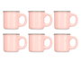 VESSIA Lot de 6 tasses à café rose 100 ml porcelaine 28,8x7x12,8 cm (Set de 12)