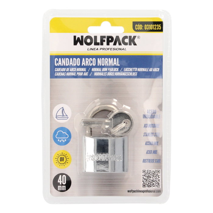 WOLFPACK LINEA PROFESIONAL Cadenas Inoxidable Arco Normal 40mm