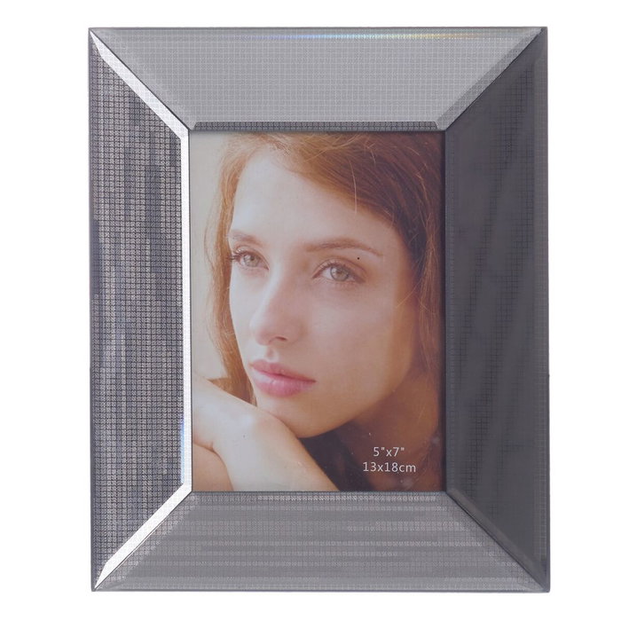 BigBuy Home Cadre photo Gris Verre 15 x 20 cm