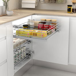 MENAGE CONFORT Bandeja Multiuso Classic M300 H120 Cromo Avec Guide Cachée, Extraction Totale 30kg