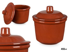 LA DEHESA Petit bocal rond en terre cuite 450 ml couleur miel