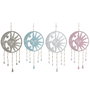 Home ESPRIT Décoration Suspendue Lune et Soleil Bleu Blanc Gris Rose Fer (4 Unités)