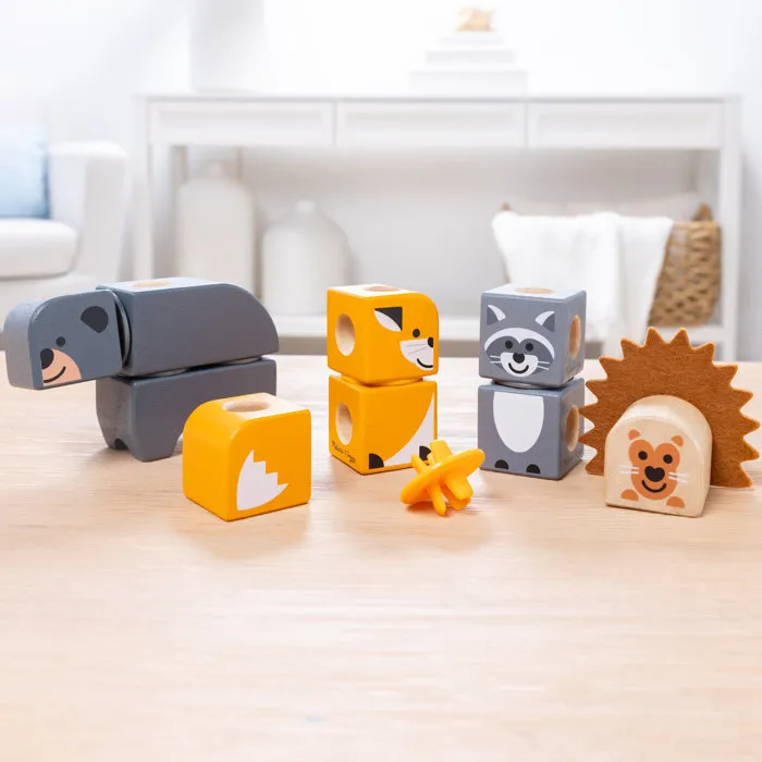 Melissa & Doug Blockables Les Animaux de la Forêt - 16 Pièces en Bois FSC