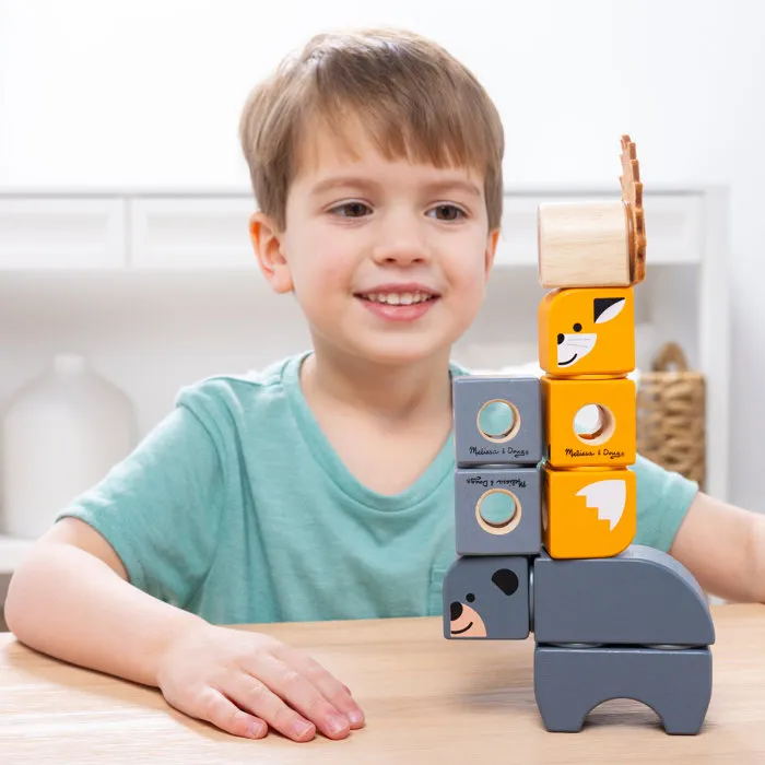 Melissa & Doug Blockables Les Animaux de la Forêt - 16 Pièces en Bois FSC