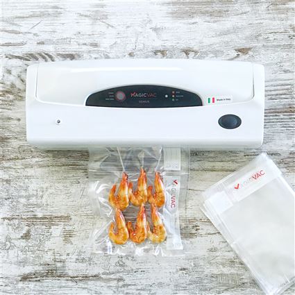 Magic Vac Genius - Machine à emballer sous vide domestique - Conservation des aliments, utilisation intuitive - MAGIC VAC®