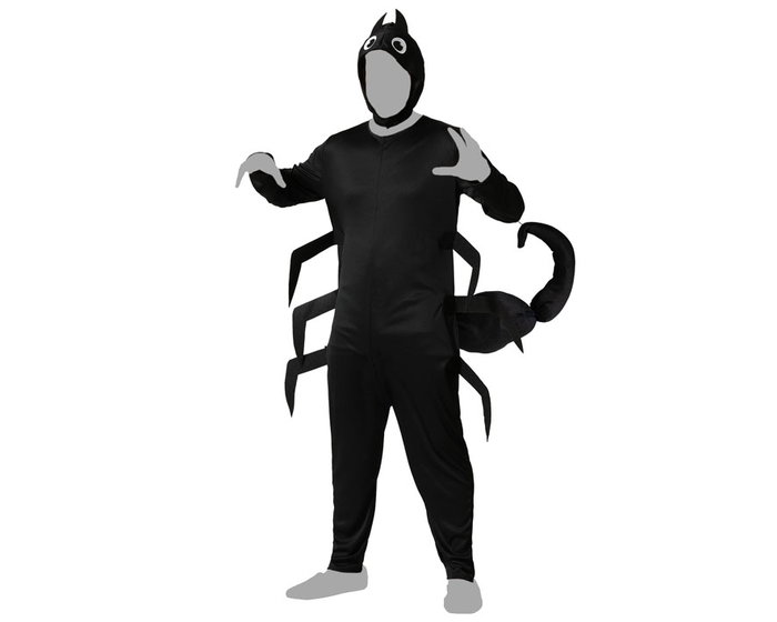 atosa Déguisement Scorpion Noir avec Queue, Bonnet et Combinaison Rembourrée Adulte