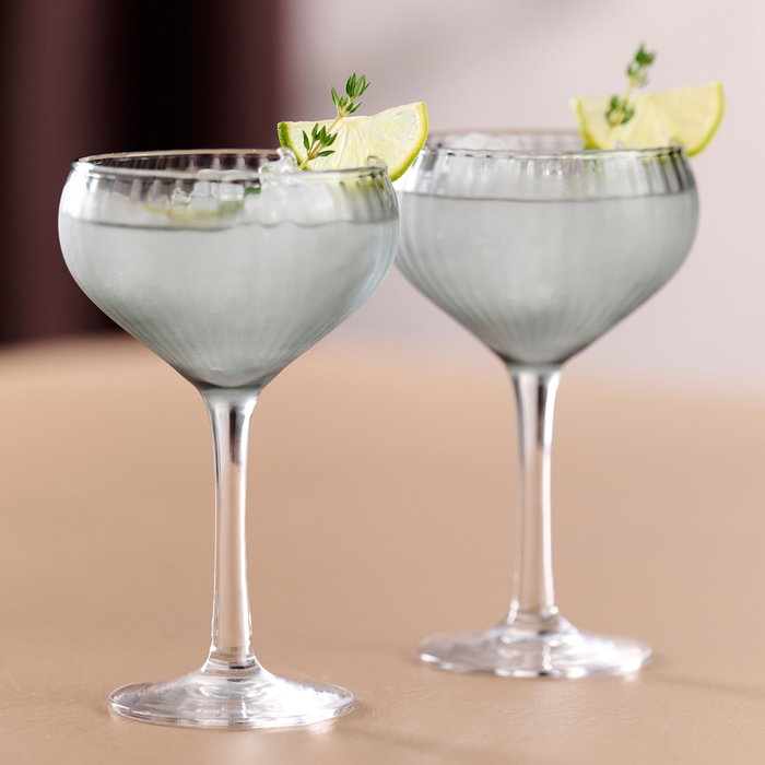Day Lot de 4 verres à cocktail 250 ml avec texture à rayures