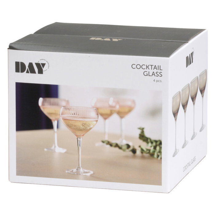 Day Lot de 4 verres à cocktail 250 ml avec texture à rayures