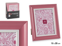Giftdecor Porte-photos 15x20 cm Rose, Plastique et Verre, 21x2x26 cm (Set de 24)