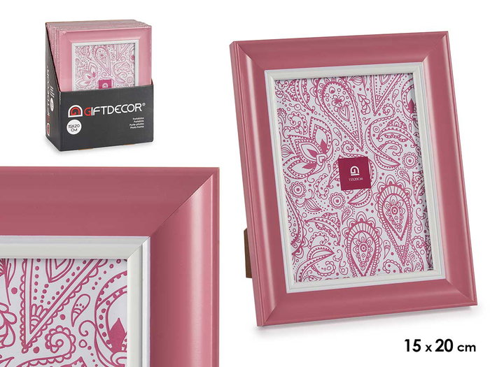 Giftdecor Porte-photos 15x20 cm Rose, Plastique et Verre, 21x2x26 cm (Set de 24) Giftdecor Porte-photos 15x20 cm Rose, Plastique et Verre, 21x2x26 cm (Set de 24)