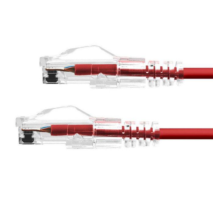 ProXtend Câble Ethernet CAT6 U/UTP Ultra Slim - 4 mètres Rouge - Conducteur Cuivre 99.9%, Blindage LSZH, Connecteurs Or 50µ, Compatible PoE++