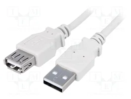 LOGILINK Câble USB 2.0 USB A socle vers USB A prise, 1,8 m, gris