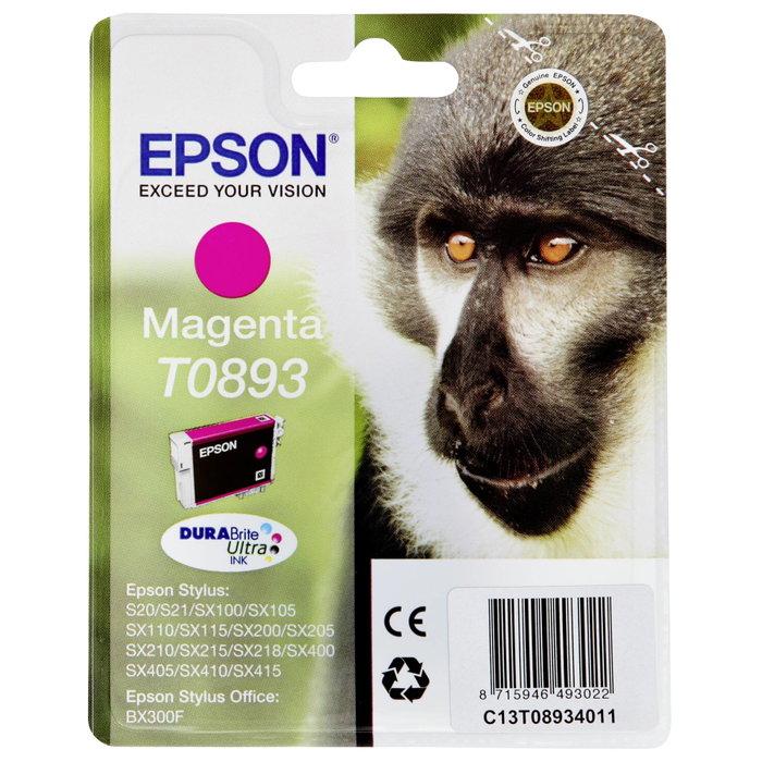 Epson DURABrite Ultra Cartouche d'encre T 0893 Magenta Epson DURABrite Ultra Cartouche d'encre T 0893 Magenta
