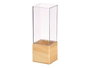 GIFTDECOR Vase Carré en Acrylique et Base en Bois 10x10x30cm