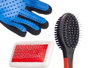 MASCOW Set 3 Pièces Brosse et Gant de Toilettage pour Animaux, Lot 3 Couleurs, 22x28.5x8 cm (Set de 12)