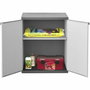 TOOD Armoire de rangement basse en résine - Gris - 2 portes - 1 tablette