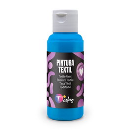 Tcolors Peinture textile bleu cyan, 80 ml