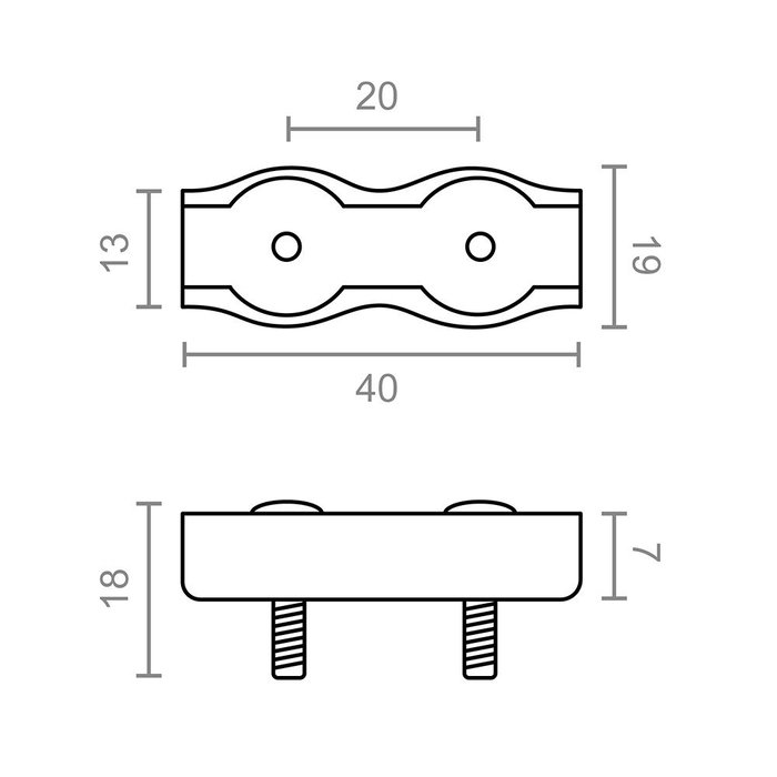 Edm Sujetacable plano doble sjt02 en acier galvanisé, 2 unités