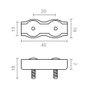 Edm Sujetacable plano doble sjt02 en acier galvanisé, 2 unités