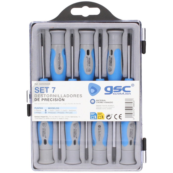 Hantums Set de 7 tournevis de haute précision (4 plats et 3 Phillips) Hantums Set de 7 tournevis de haute précision (4 plats et 3 Phillips)