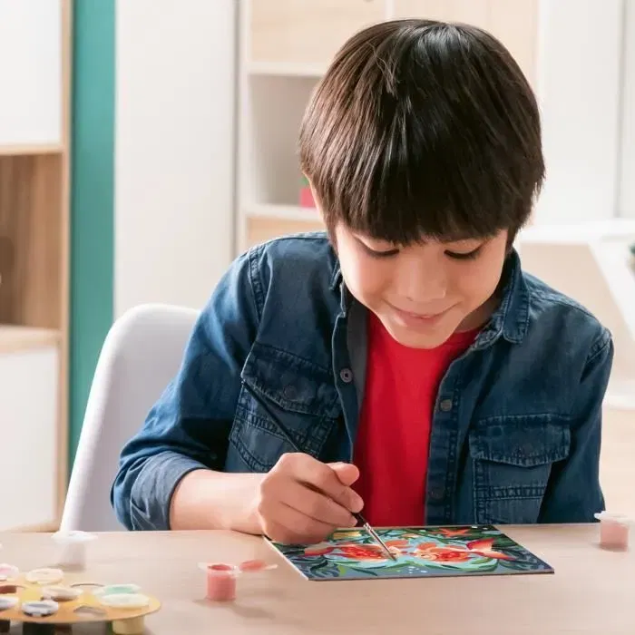 Ravensburger - CreArt Kids Kit Peinture par Numéros 'Bisous de Poissons' 31x21cm, avec Cadre, Pinceau et Peintures, À Partir de 7 Ans, Réf. 25853