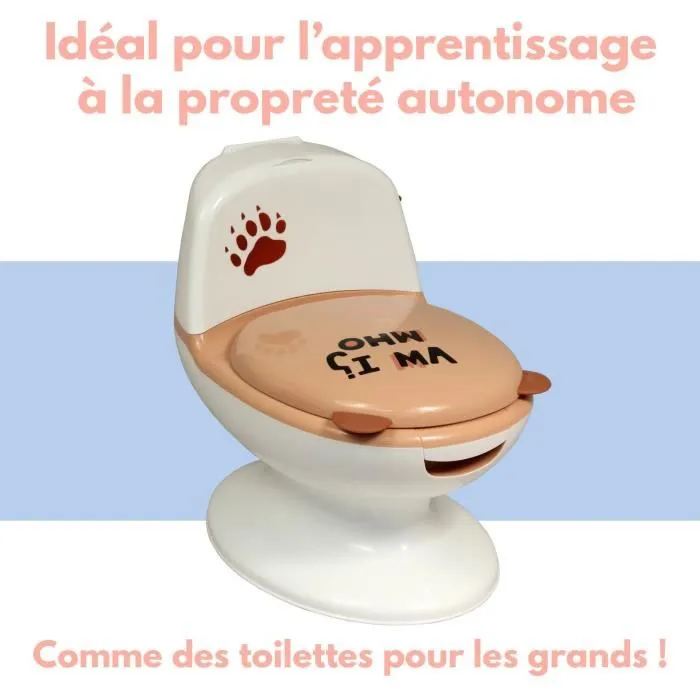 Bambisol Pot d'apprentissage bébé Mini-Toilettes - Chasse d'eau réaliste avec son, couvercle rabattable, cuvette amovible, protection anti-projection - De 12 mois à 20 kg