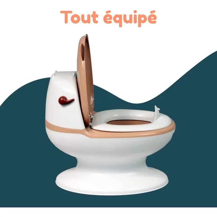 Bambisol Pot d'apprentissage bébé Mini-Toilettes - Chasse d'eau réaliste avec son, couvercle rabattable, cuvette amovible, protection anti-projection - De 12 mois à 20 kg