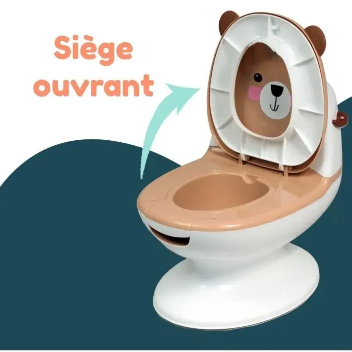 Bambisol Pot d'apprentissage bébé Mini-Toilettes - Chasse d'eau réaliste avec son, couvercle rabattable, cuvette amovible, protection anti-projection - De 12 mois à 20 kg
