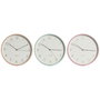 Horloge Murale Home ESPRIT Corail Menthe Lila PVC 25,5 x 4,3 x 25,5 cm (3 Unités)