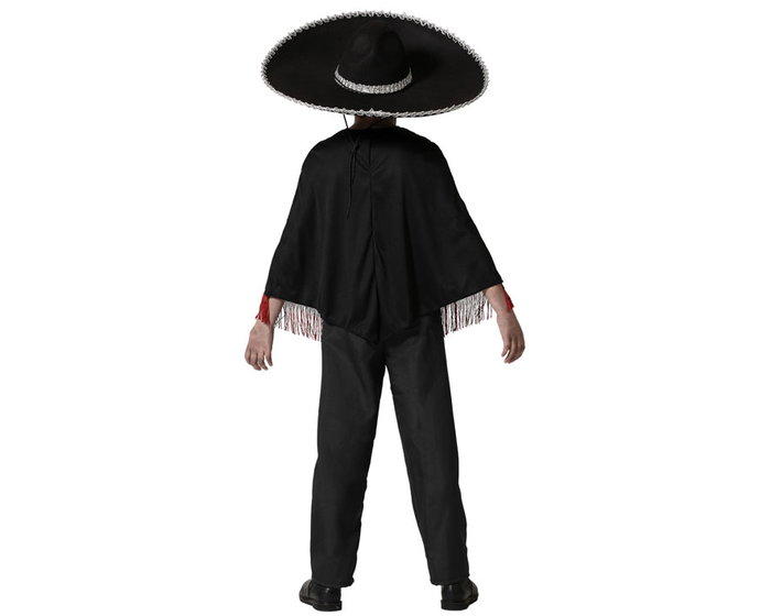 BigBuy Carnival Déguisement Squelette Poncho Noir 10-12 Ans