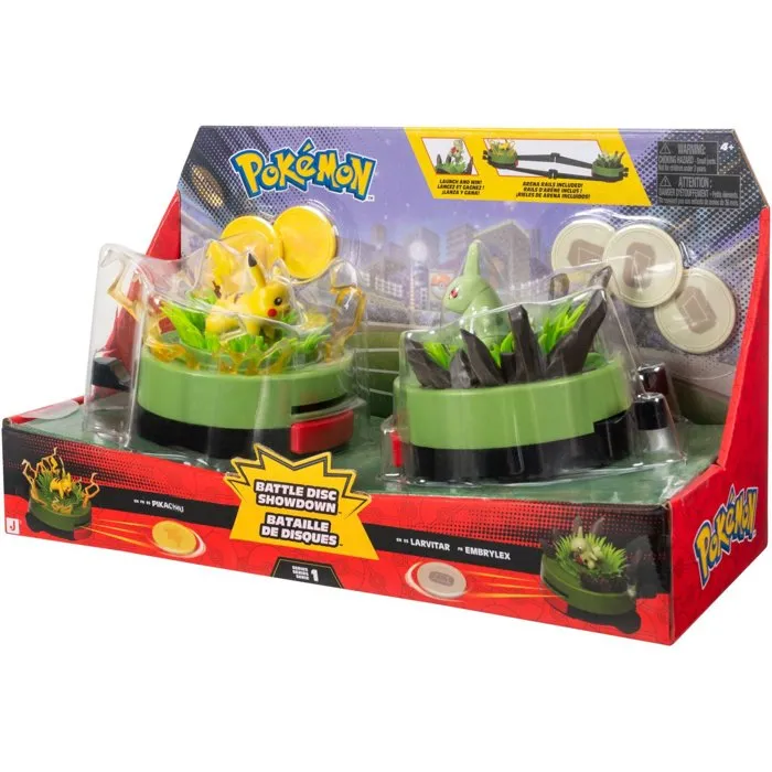 Pokemon Jeu de duel avec Pikachu et Embrylex, arène et disques de bataille