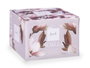 Acorde Bougie Verre Couvercle Doré Aire de Lin Blanc 12x8x12 cm (Set de 6)