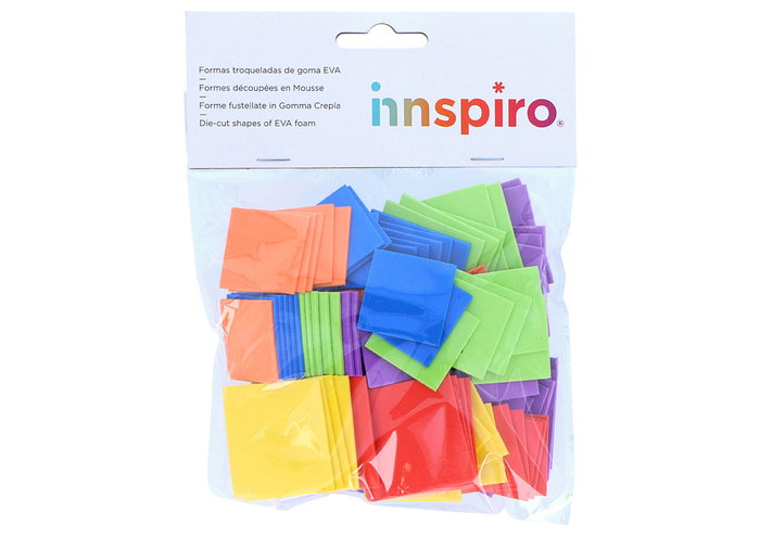 Innspiro Lot de 100 carrés en mousse EVA (32x32mm et 42x42mm)