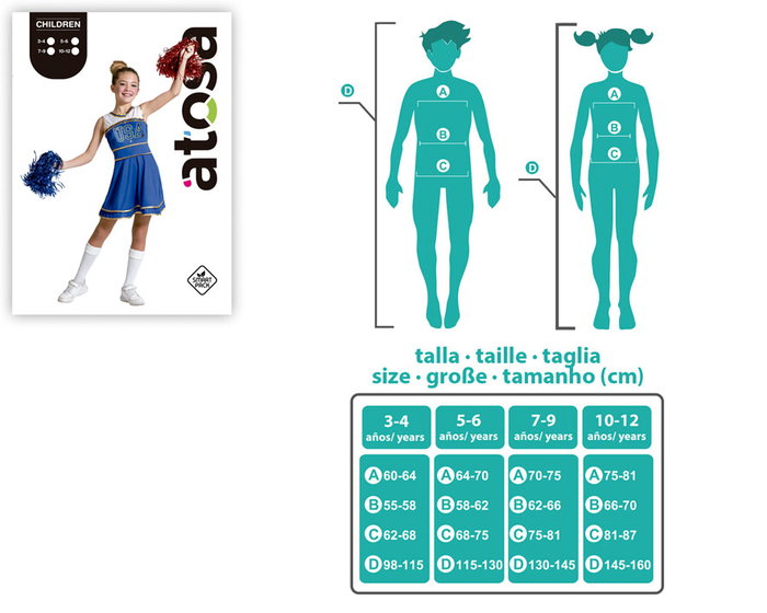 Disfraz Animadora Bleu pour Niña (3-4 ans)印度 Disfraz Animadora Bleu pour Niña (3-4 ans)印度