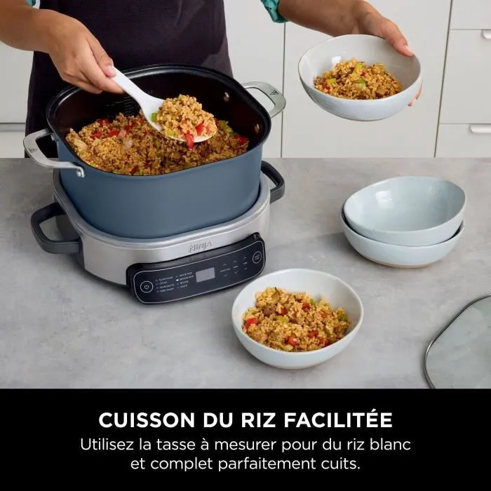 Ninja Foodi MC1101EU - Multicuiseur 8-en-1 avec mijoteuse, cuiseur à riz et cuiseur vapeur - 6 Litres - 8 programmes de cuisson
