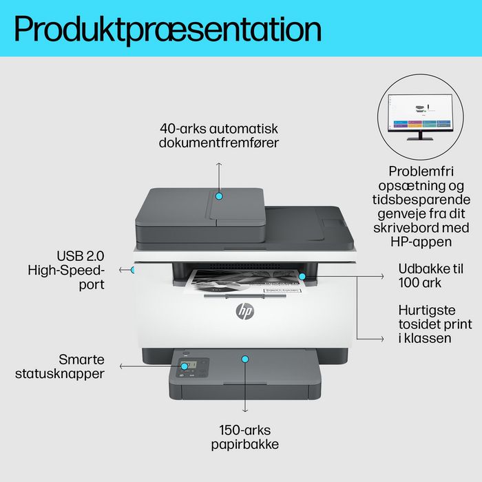 HP M234sdn LaserJet - Imprimante Multifonction Noir et Blanc 29 ppm, Impression, Copie, Numérisation, Recto-Verso Auto, HP Smart, Chargeur Auto