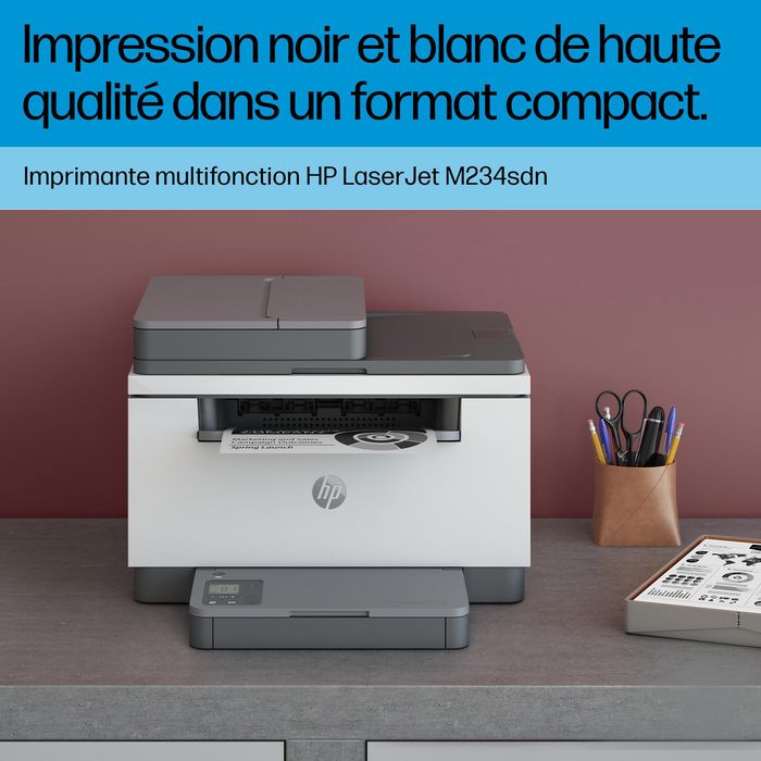 HP M234sdn LaserJet - Imprimante Multifonction Noir et Blanc 29 ppm, Impression, Copie, Numérisation, Recto-Verso Auto, HP Smart, Chargeur Auto