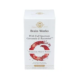 Solgar Brain Works 60 comprimés Complément alimentaire mémoire concentration Bacopa monnieri vitamine B12