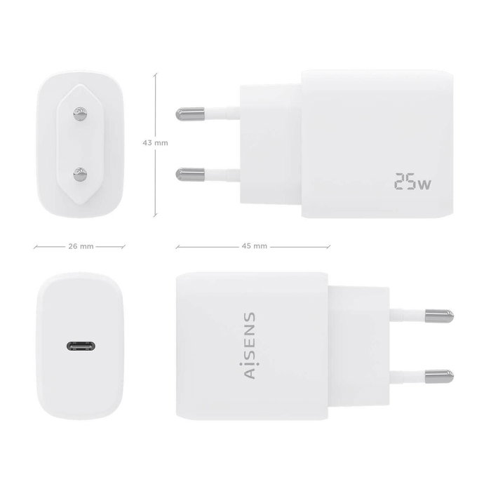Chargeur mural Aisens A110-0756 Blanc 25 W 50 W