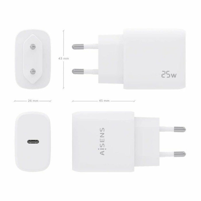 Chargeur mural Aisens A110-0756 Blanc 25 W 50 W
