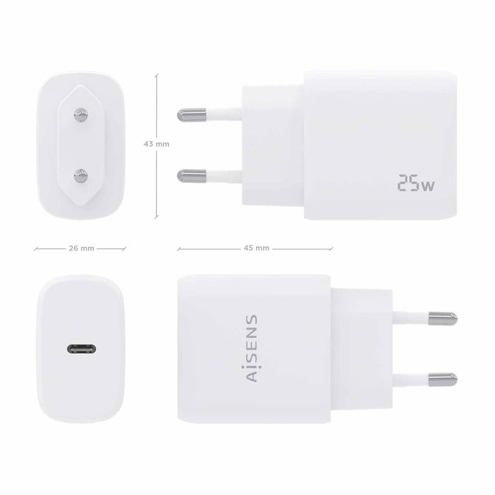 Chargeur mural Aisens A110-0756 Blanc 25 W 50 W