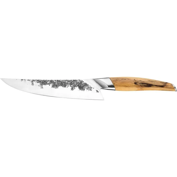 Forged Katai - Couteau de Chef 20,5 cm, Lame en Acier Japonais VG10, Manche en Bois de Racine Unique, Forgé Main, 10 ans de Garantie