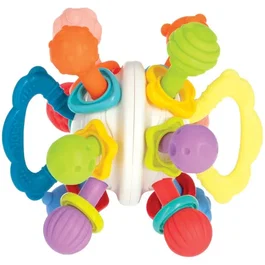 Nuby Anneau de dentition Twist Ball Multicolore avec hochet