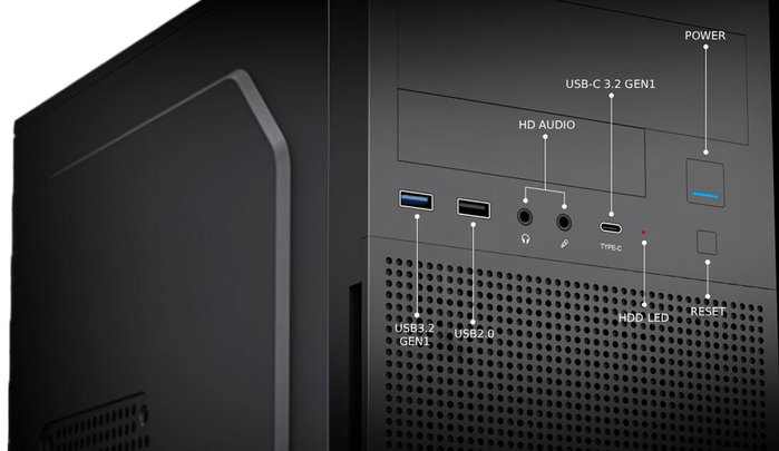 Coolbox Boîtier PC Micro ATX M680 Noir avec USB-C 3.2 et Alimentation 500W