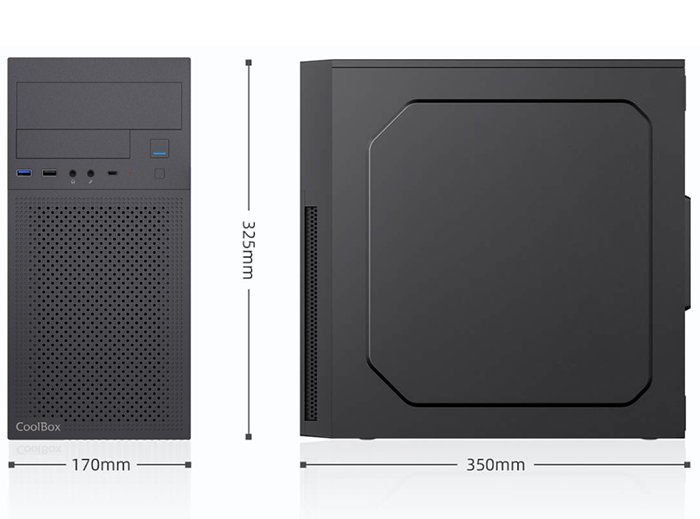 Coolbox Boîtier PC Micro ATX M680 Noir avec USB-C 3.2 et Alimentation 500W