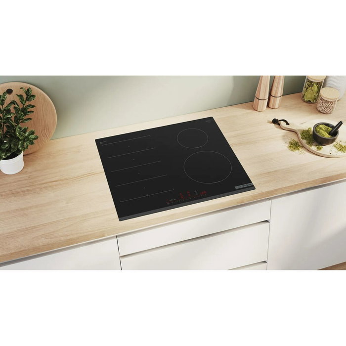 Bosch PIX631HC1E Serie 6 Table de cuisson à induction 60 cm, 4 foyers, Noir
